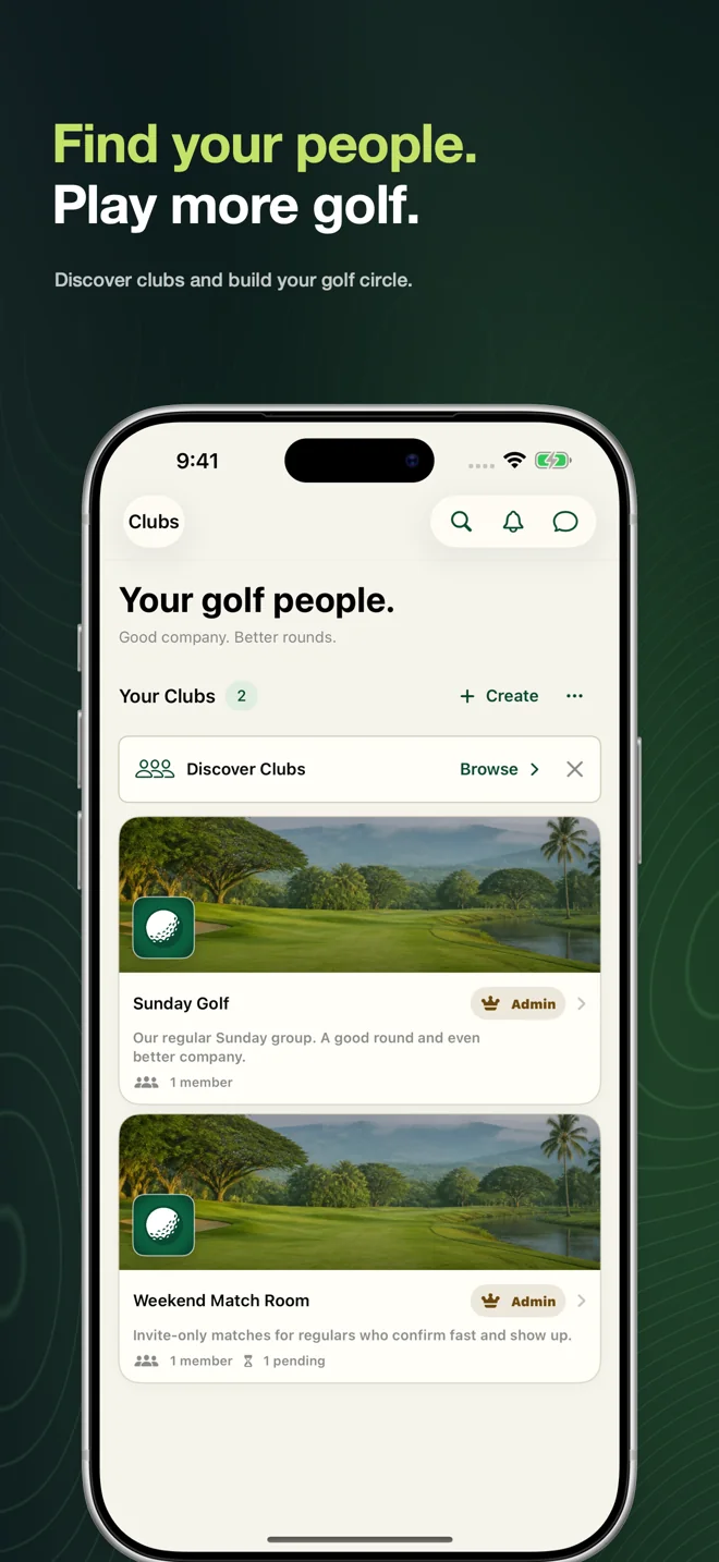KaGolf App Store screenshot: Clubs